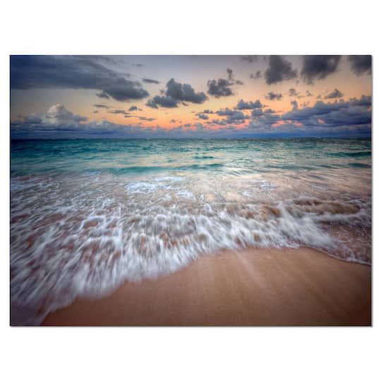 Designart - Waves Crashing Serene Seashore